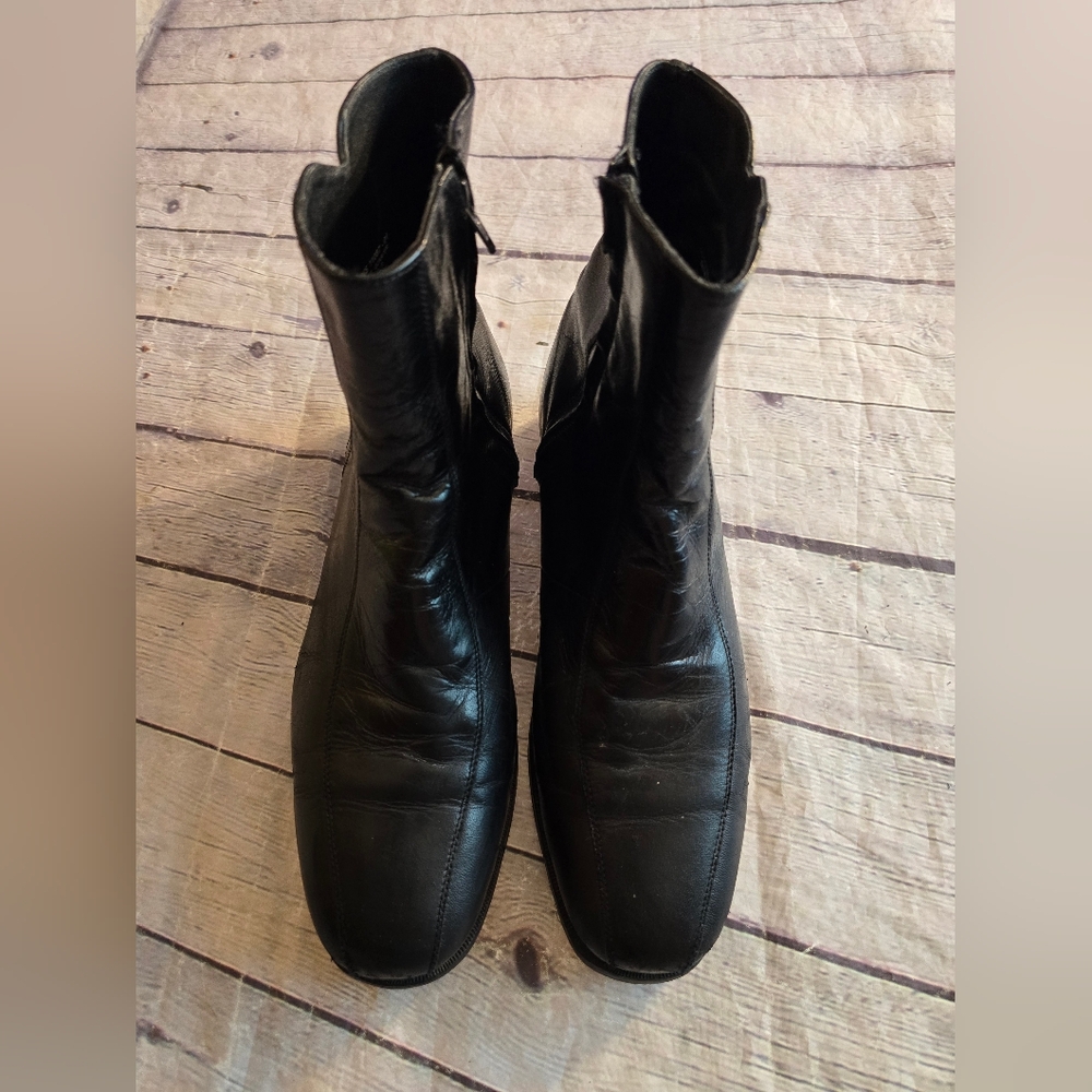 FLORSHEIN VTG MEN'S BOOTS BLACK ZIP SIDE 122642 01 CA SIZE 10 3E MADE IN INDIA